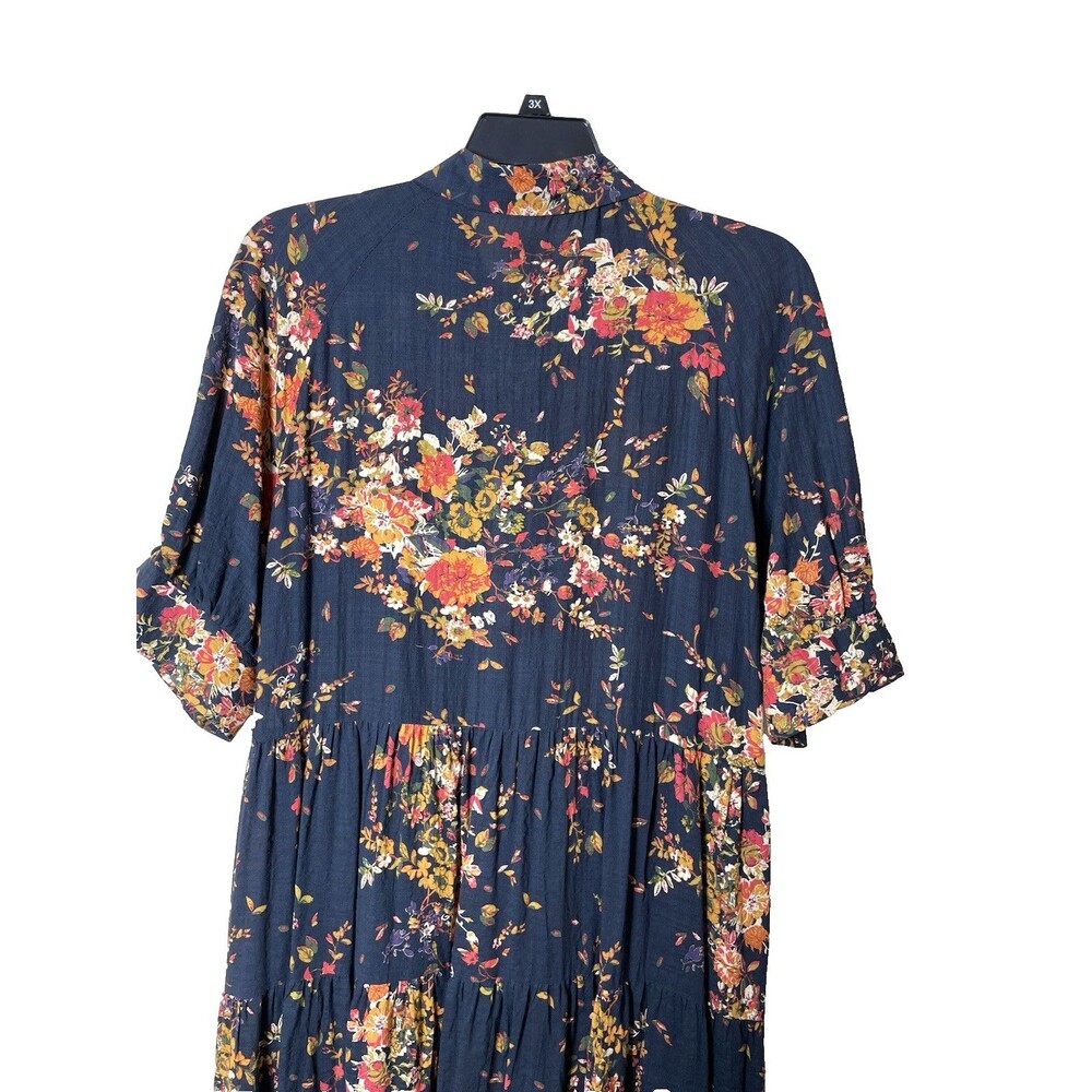 NWT Natural Life Women's Multicolor Short Sleeve Floral Midi Dress Size XL - Picture 5 of 7
